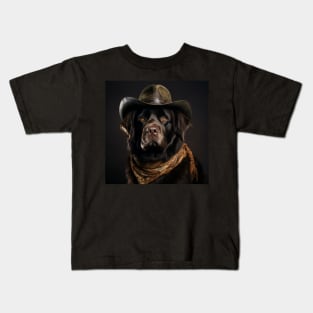 Cowboy Dog - Newfoundland Kids T-Shirt